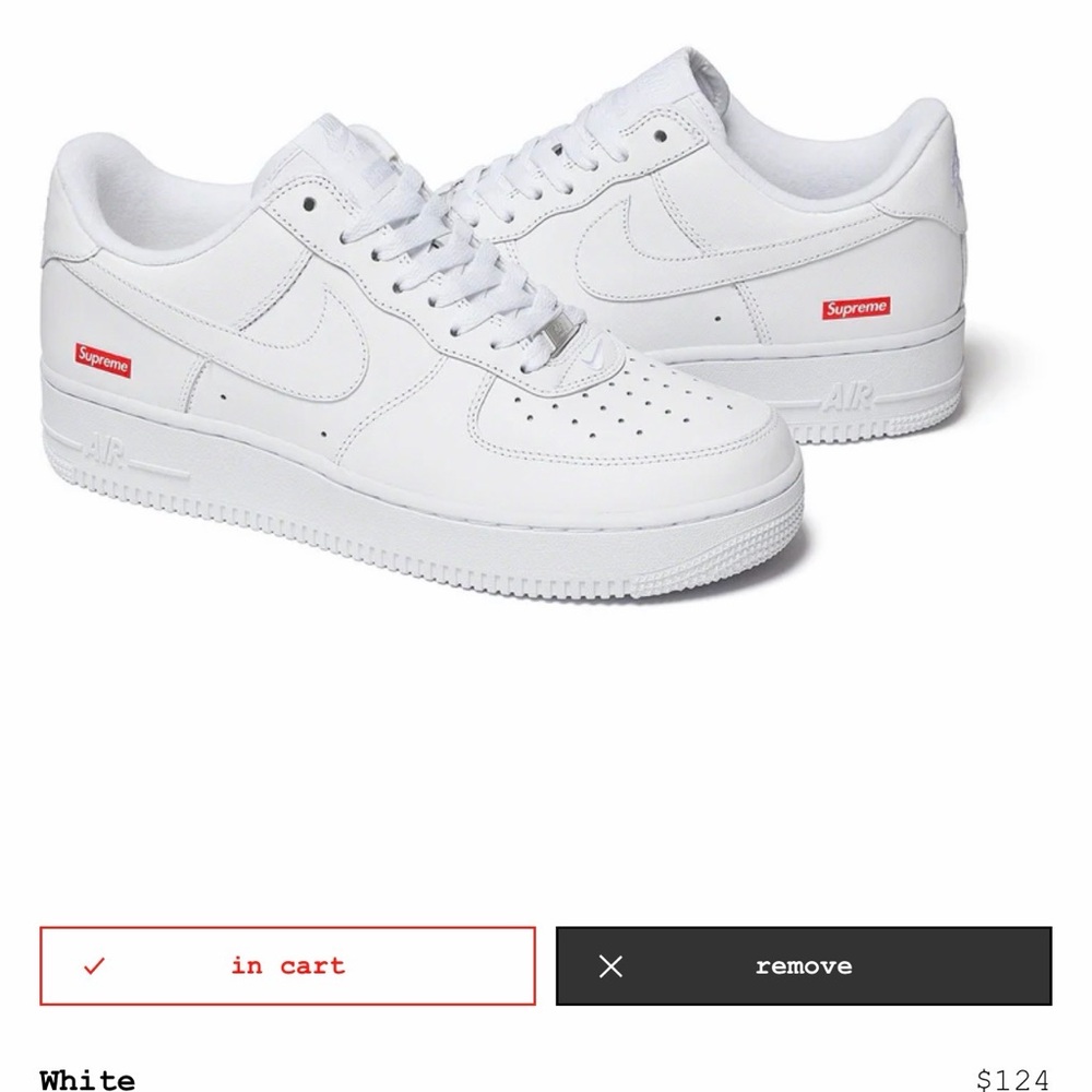Supreme Air Force 1 White Low-Top Sneaker men’s 10.5 - New with box